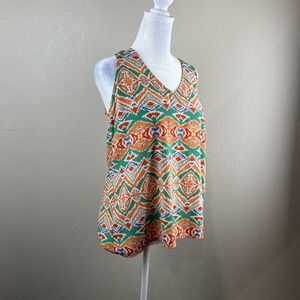 Caramela Blouse Women Medium Sleeveless V-Neck‎ Southwestern Tank